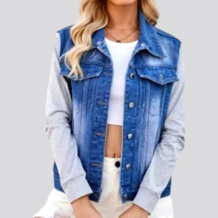 Street cotton-sleeves denim jacket for women | Jeans4you.shop