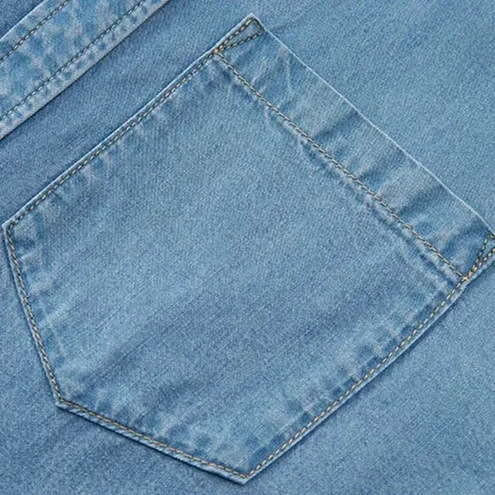 Casual colored oversized women's jean shirt