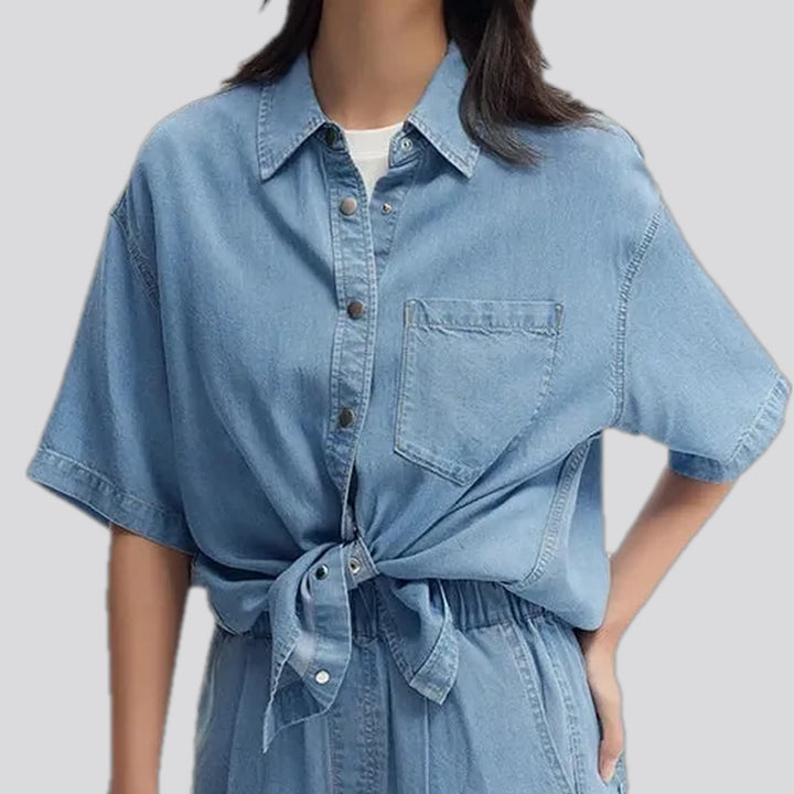 Casual colored oversized women's jean shirt