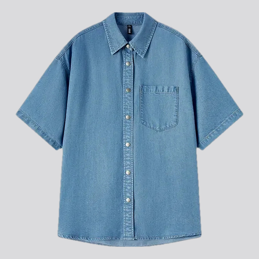 Casual colored oversized women's jean shirt