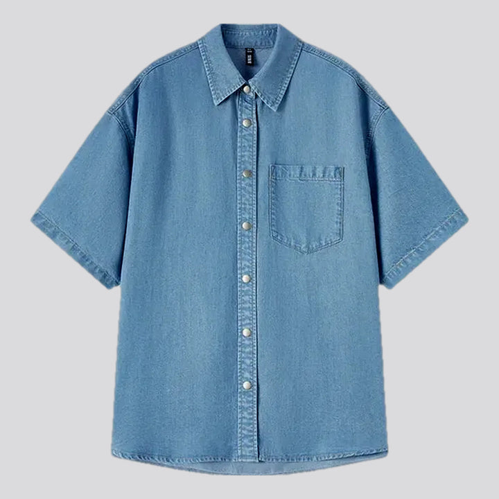 Casual colored oversized women's jean shirt