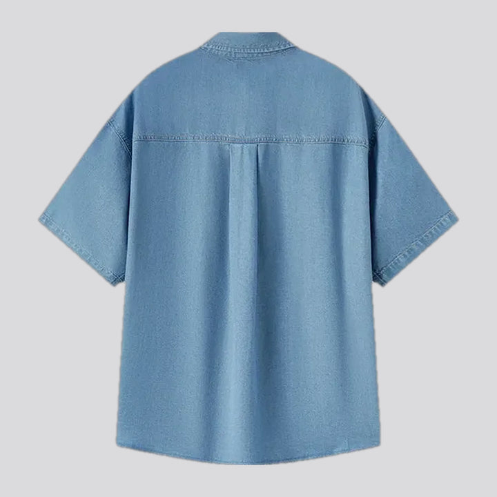 Casual colored oversized women's jean shirt