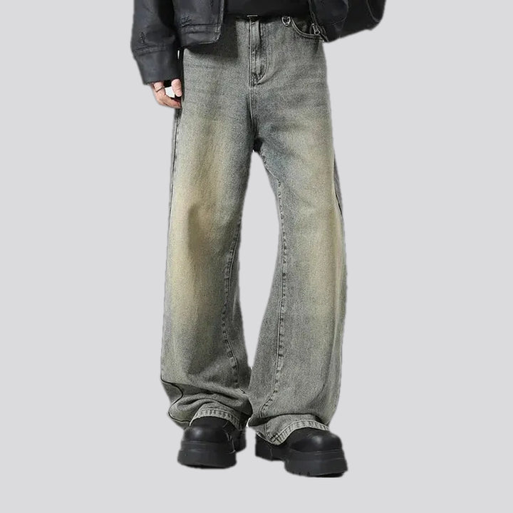 Fashionable boho style retro men's jeans